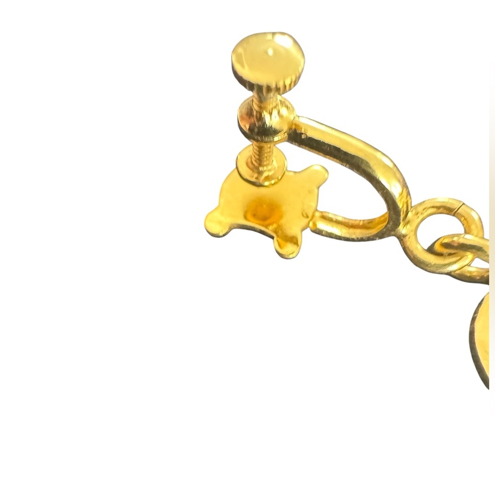 Rare Vintage Celine gold plated screw back earrings - Picture 7 of 8